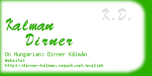 kalman dirner business card